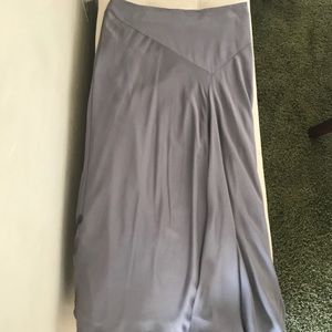 NWT steel grey silk skirt